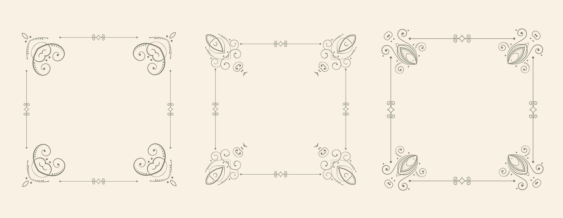 wedding style floral frame borders decorative set vector