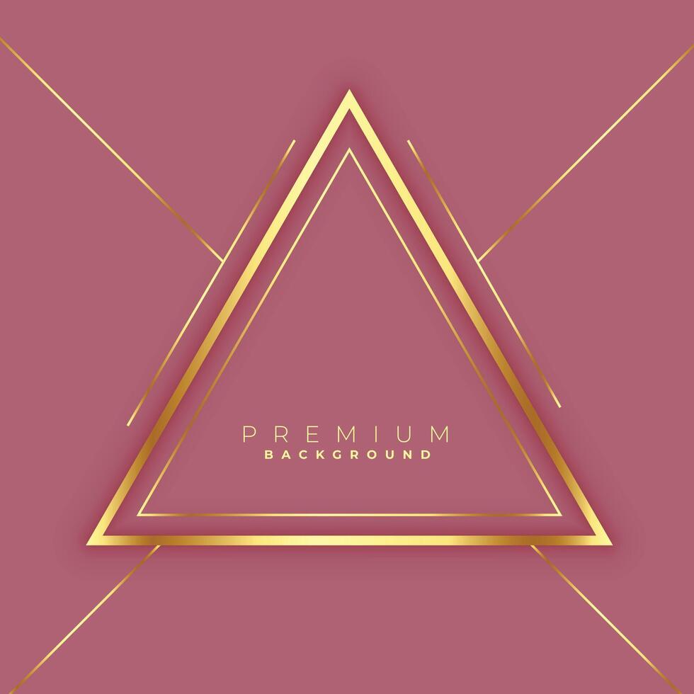 premium triangles golden lines frame background design vector