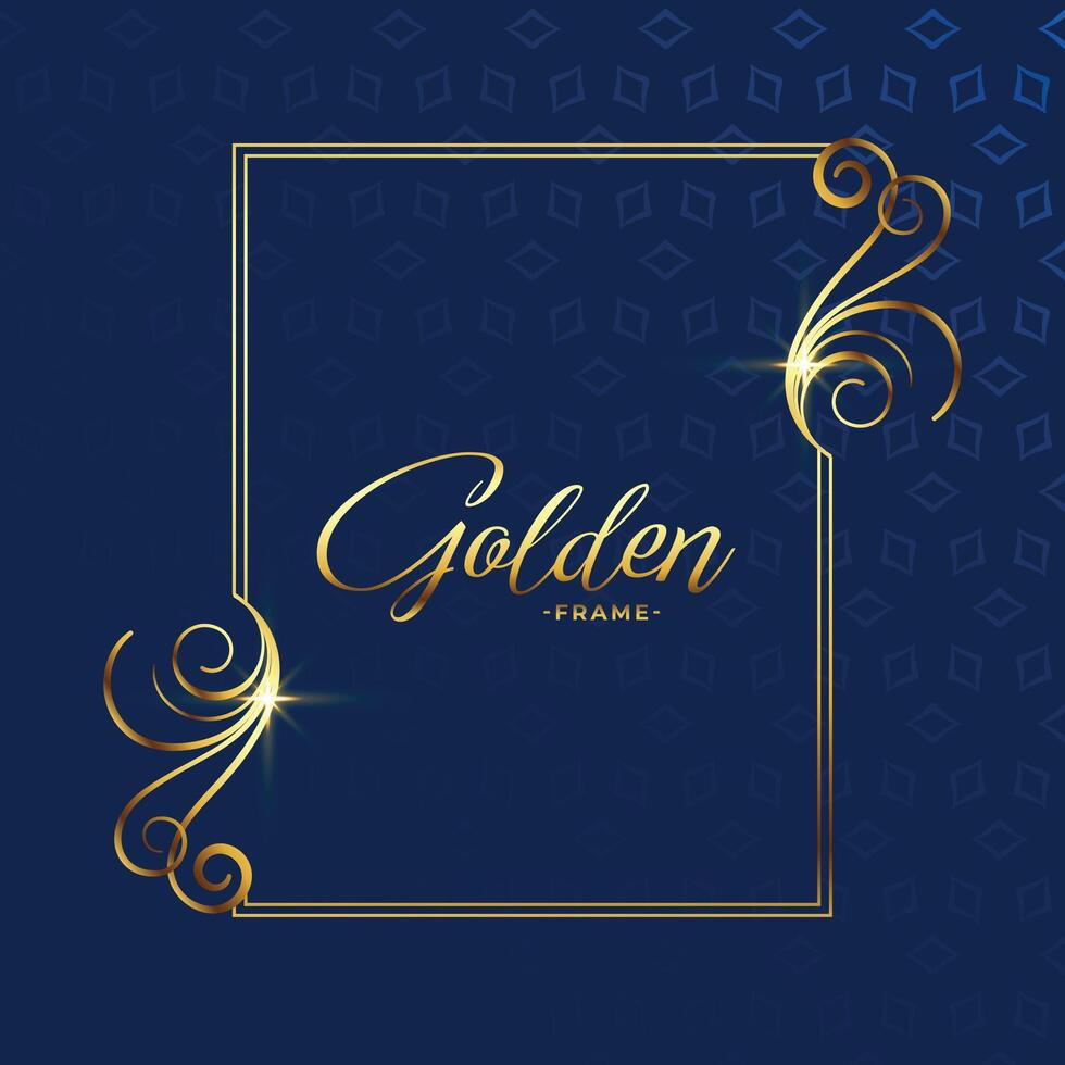 beautiful golden floral decoration frame background design vector