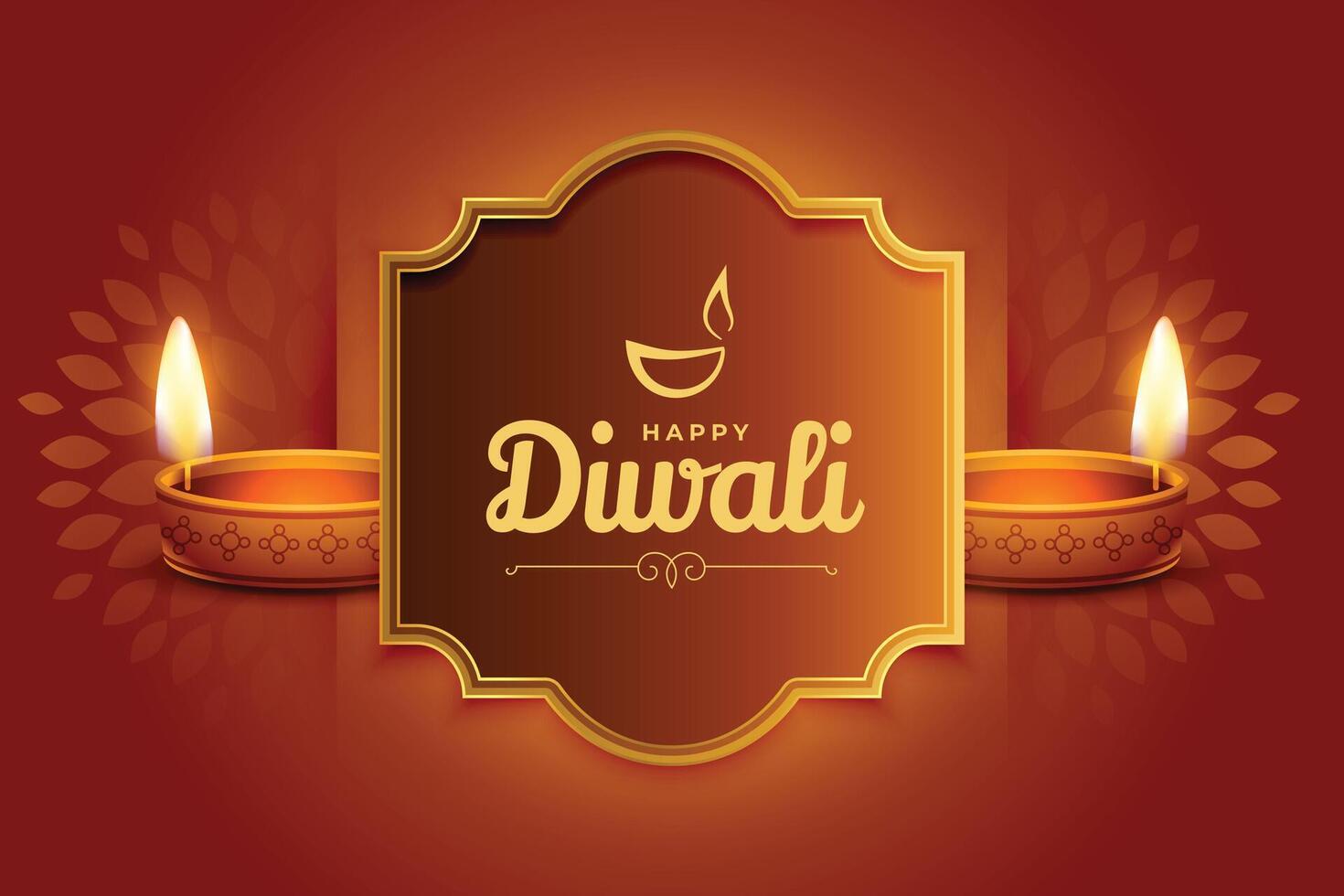 traditional hindu festival background with decorative diya vector