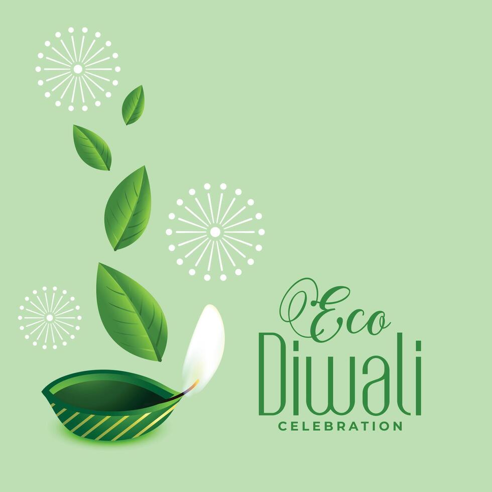 elegant green eco diwali traditional background vector