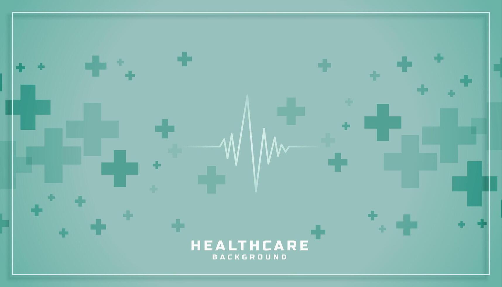 healthcare medical background with cardiograph line and plus sign vector