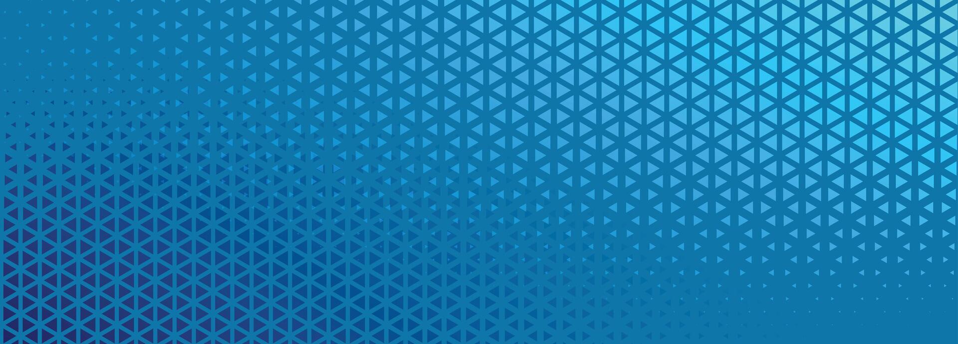 blue halftone banner with triangle shapes design vector