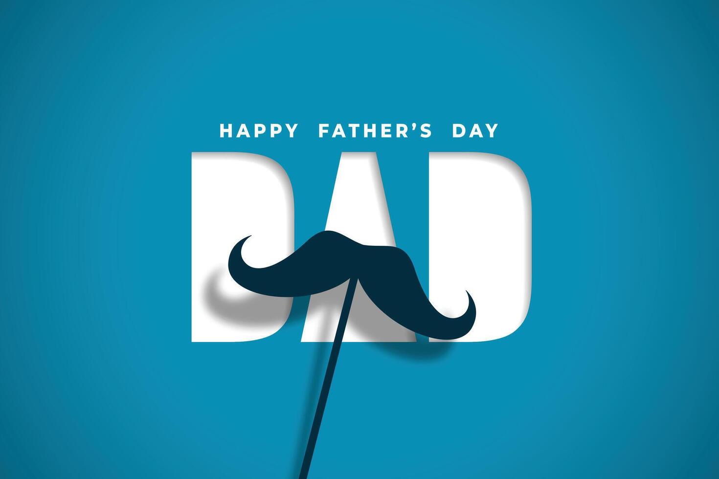 happy fathers day wishes card in papercut style design vector