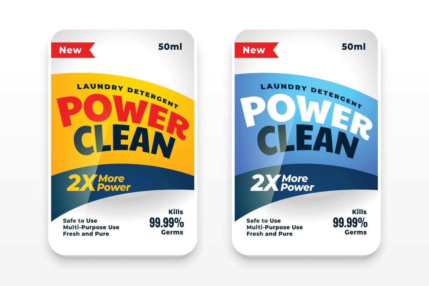 detergent or disinfectant cleaner labels set design vector