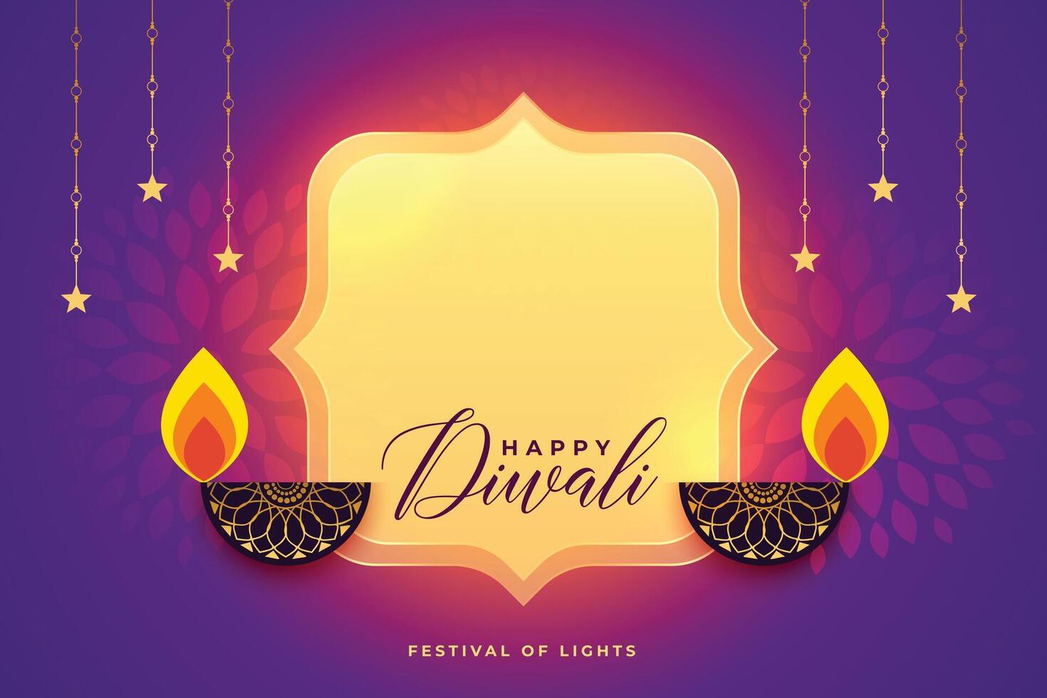 hermosa shubh deepavali celebracion bandera con artístico lámpara diseño vector