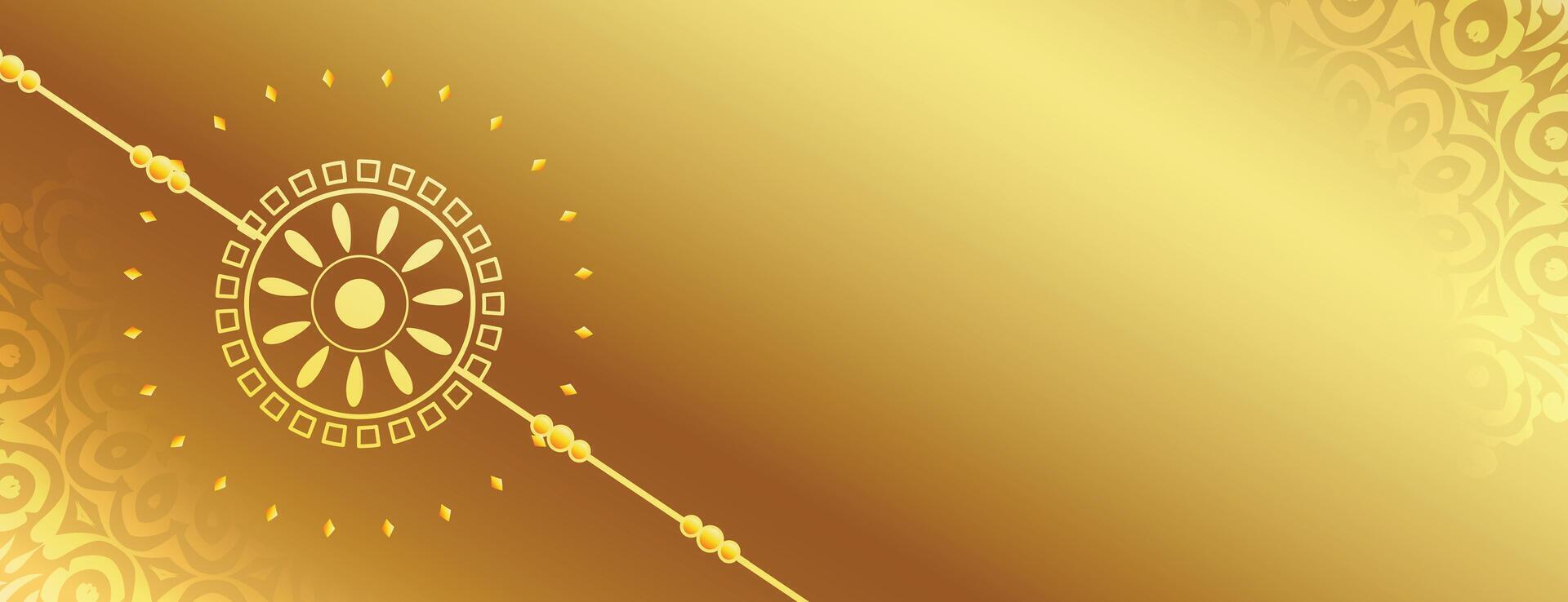 traditional raksha bandhan festival template in golden background vector