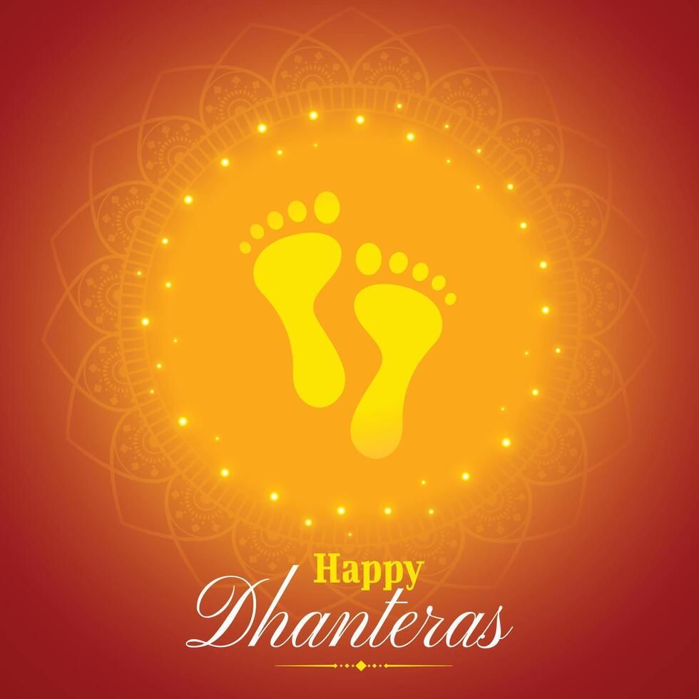 bright goddess foot print vector design for dhanteras celebration