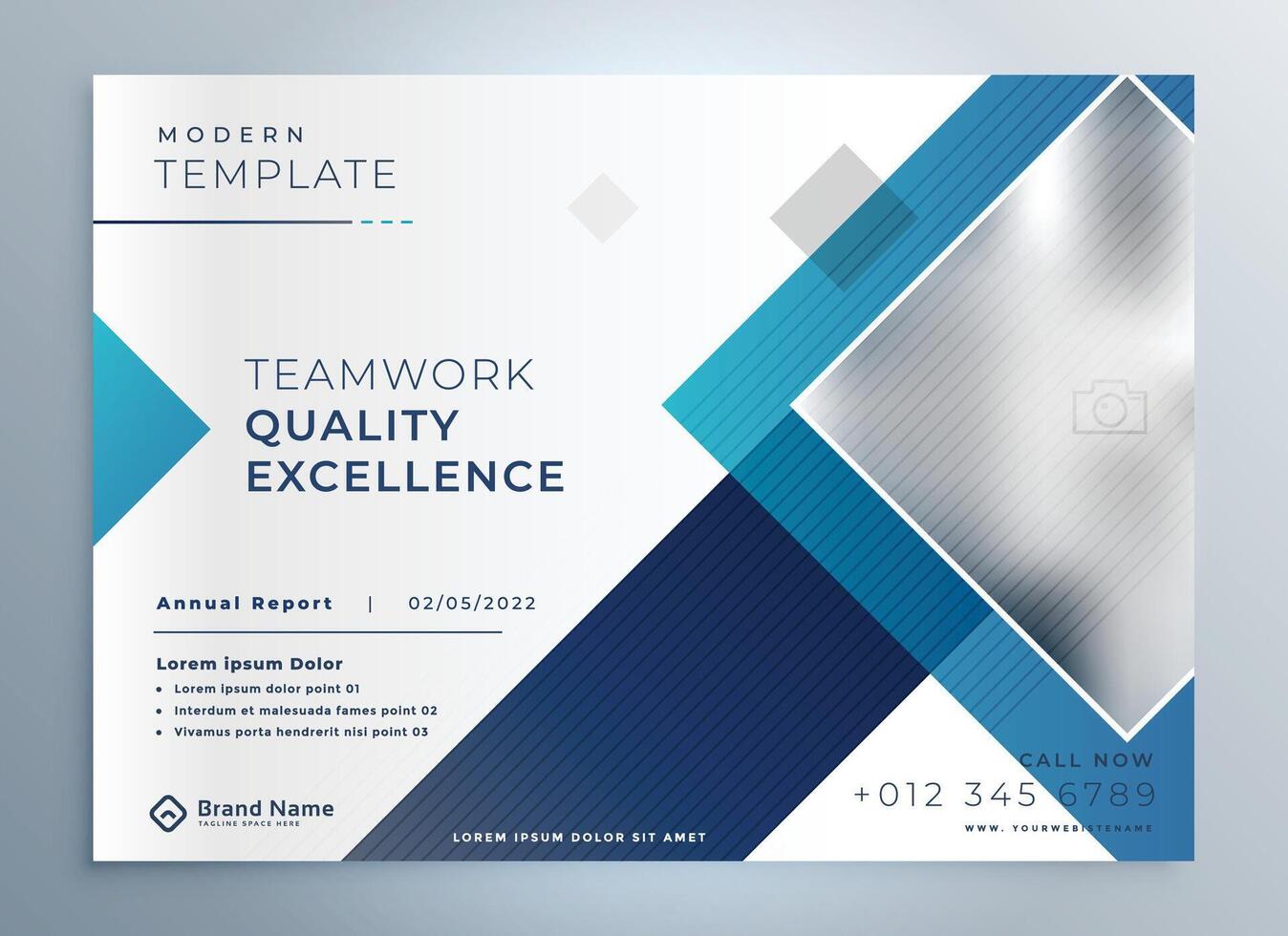 modern business brochure presentation blue template design vector