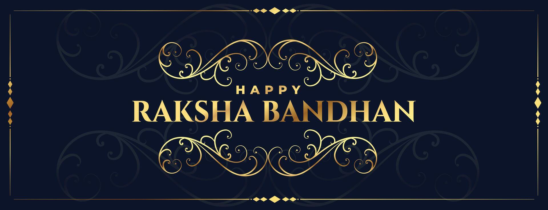 decorative golden raksha bandhan festival banner design vector