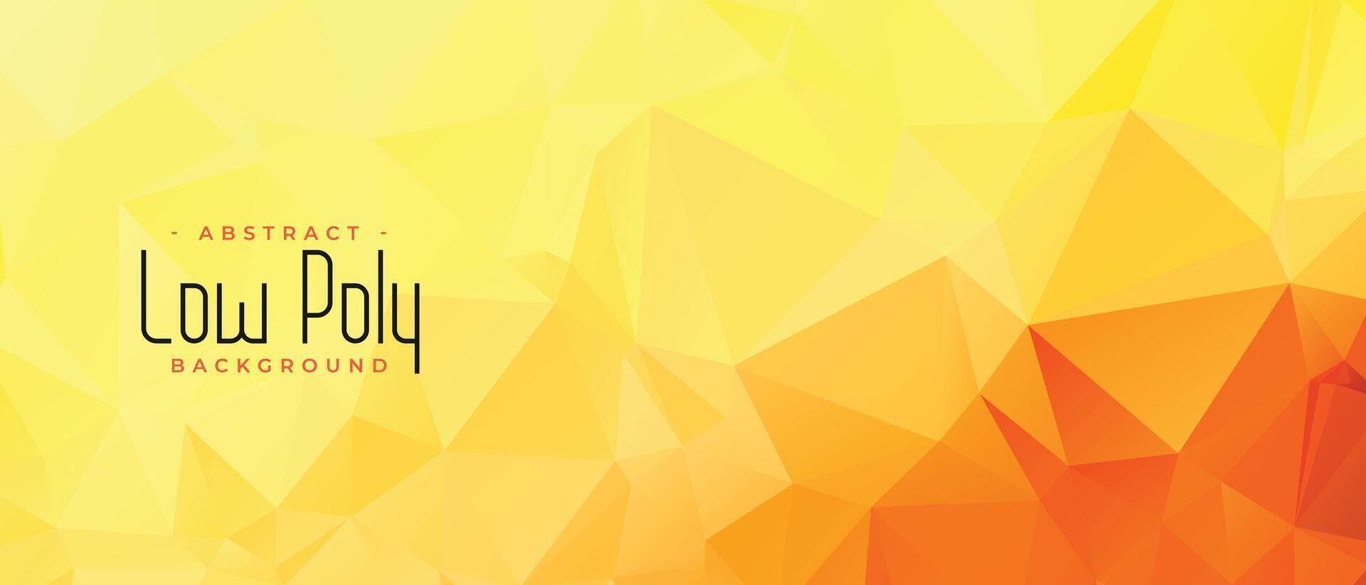 yellow orange color low poly abstract banner design vector