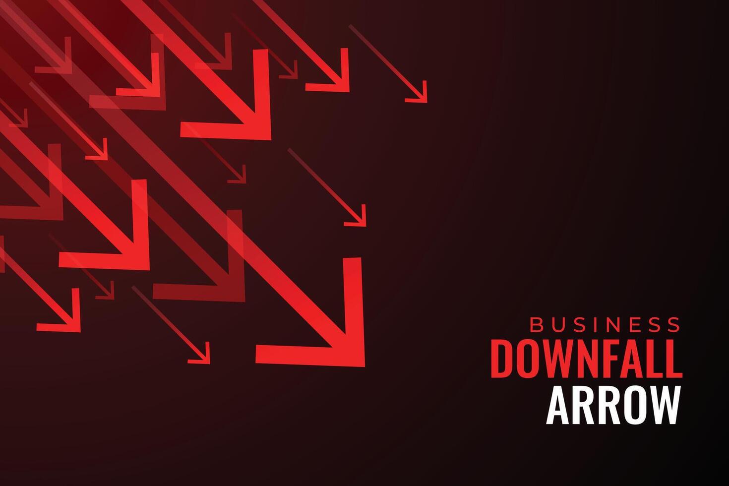 downfall red arrows of business sale drops vector