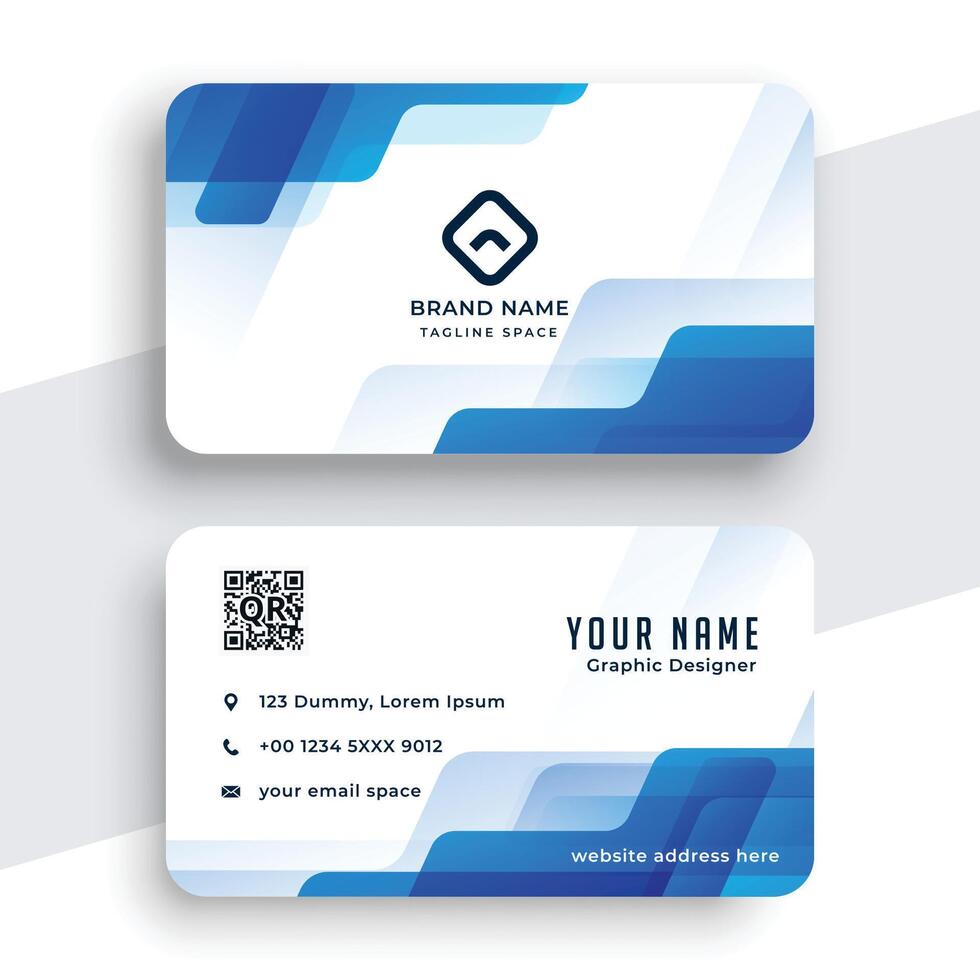 abstract blue and white business card design template vector