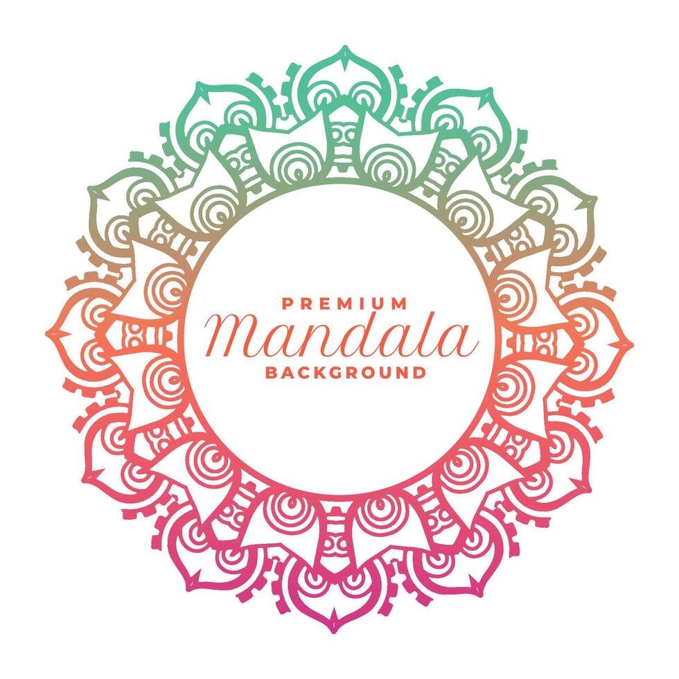 colorful mandala frame design with text space vector