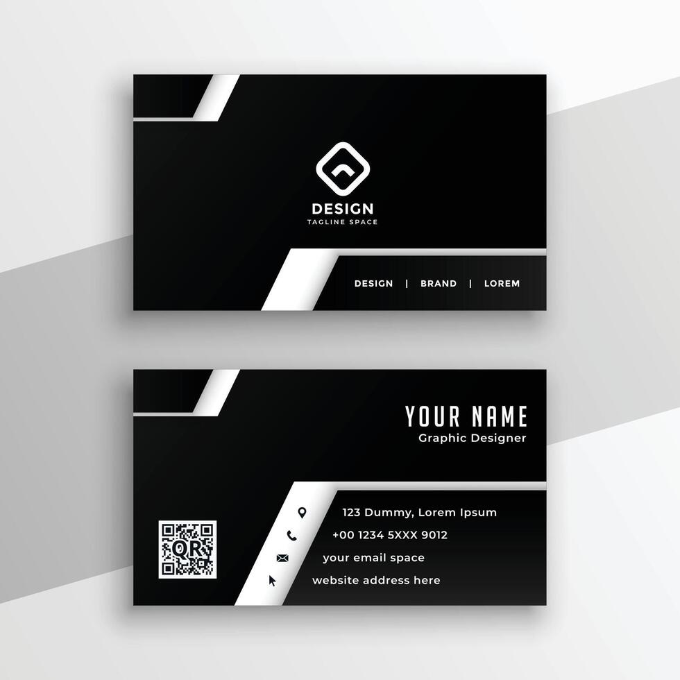 professional black and white business card design vector