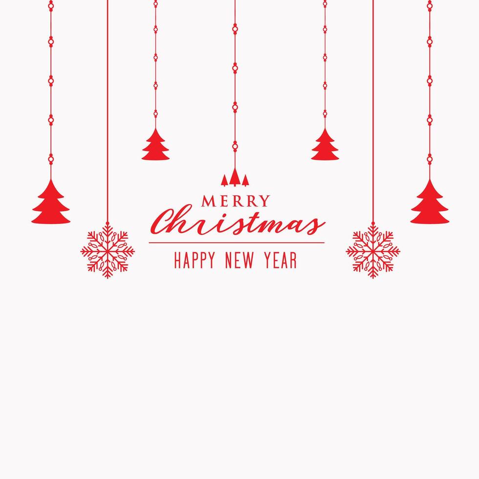 alegre Navidad árbol y copos de nieve decoración antecedentes diseño vector