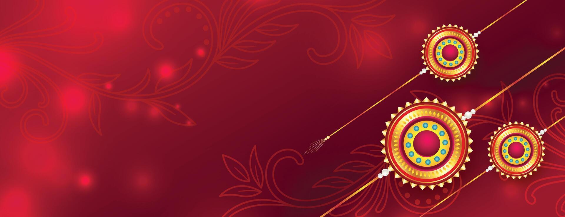 realistic red raksha bandhan background with text space vector