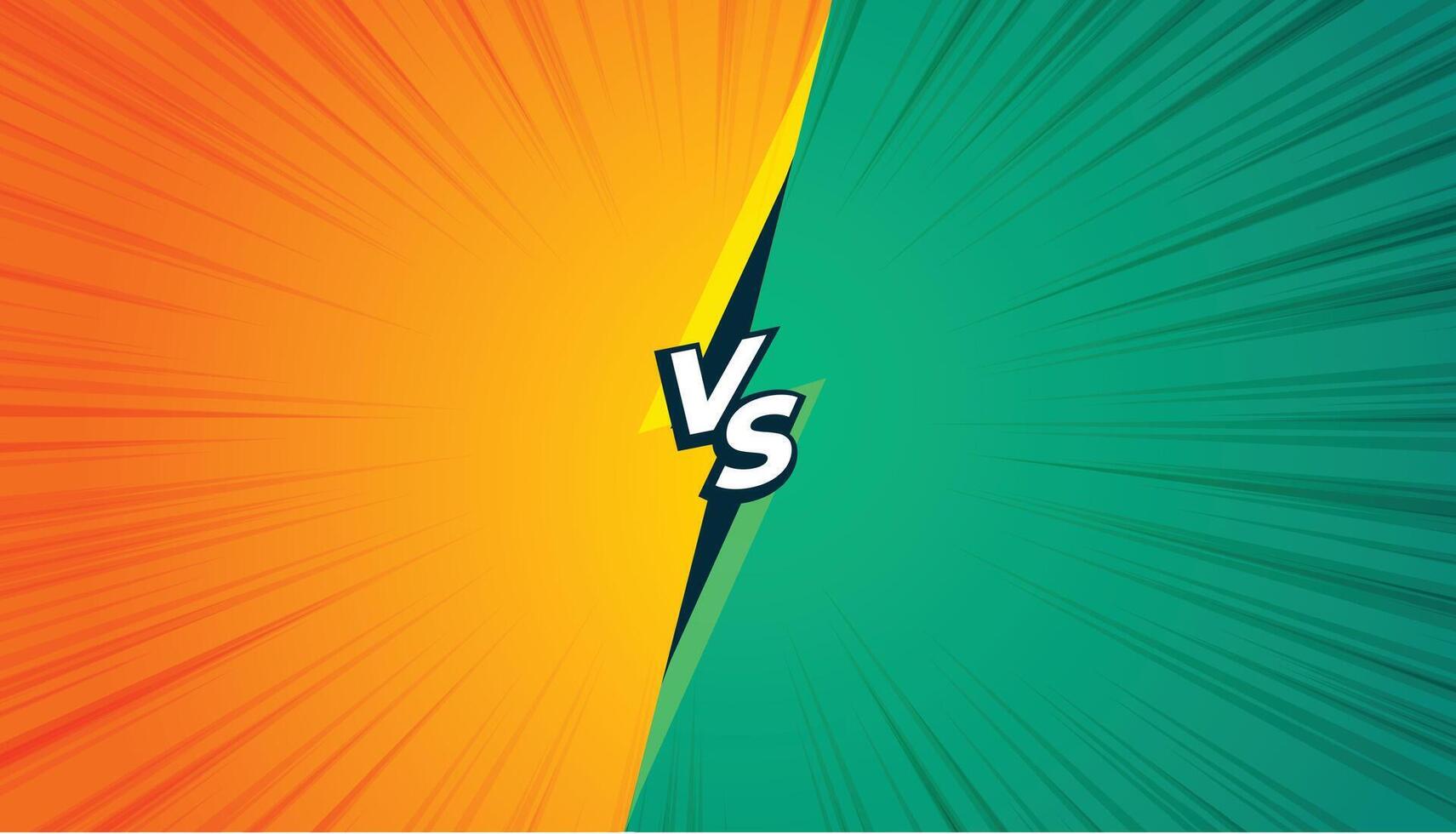 comic style versus vs banner in yellow and turquoise color vector