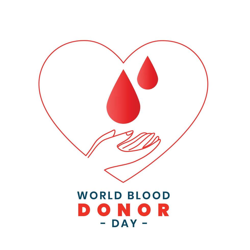 world blood donor day with save hand vector