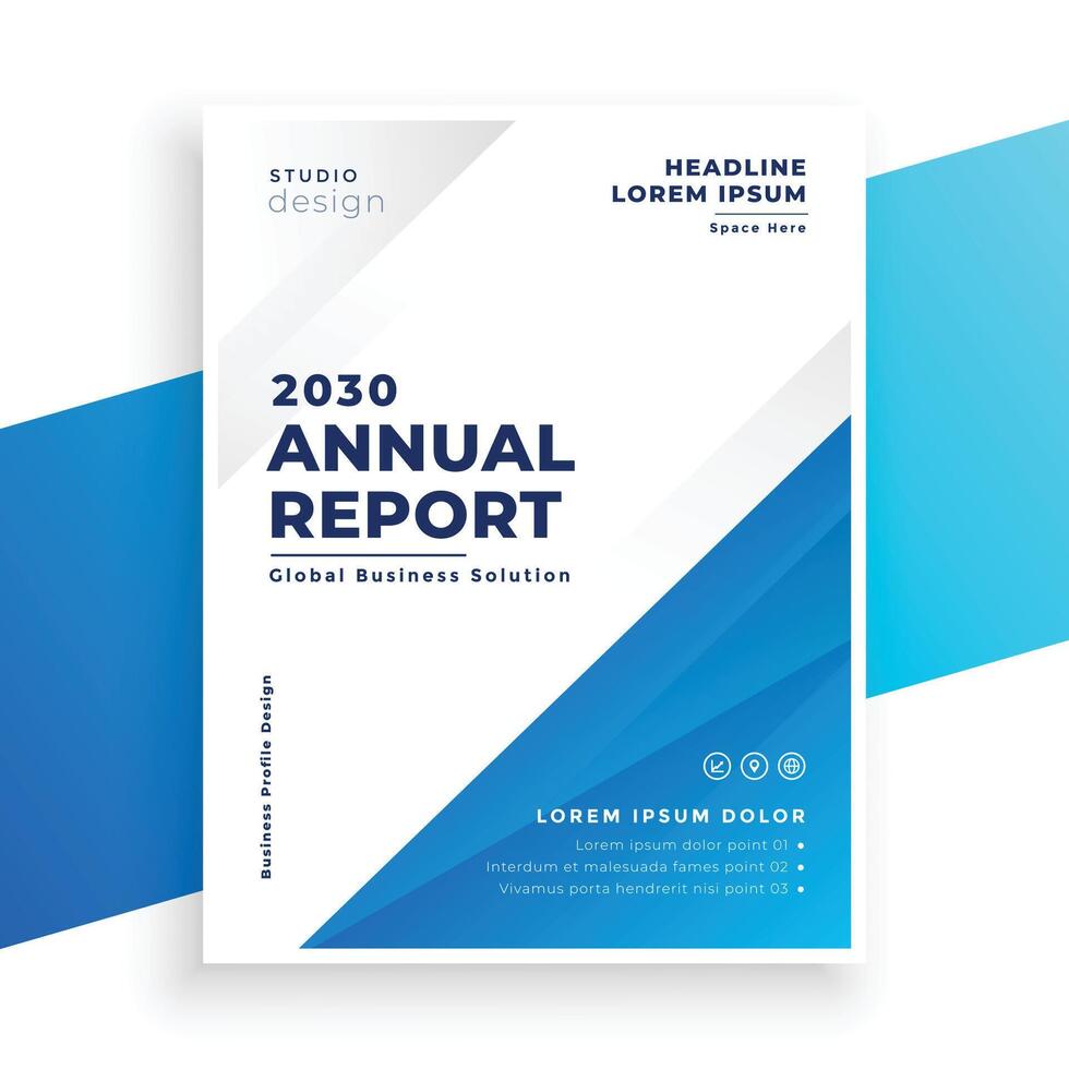 simple annual report business brochure template design vector