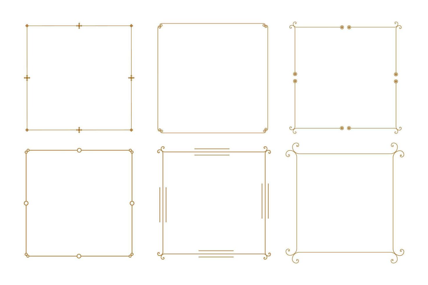 elegant decorative vintage frame borders set of six vector