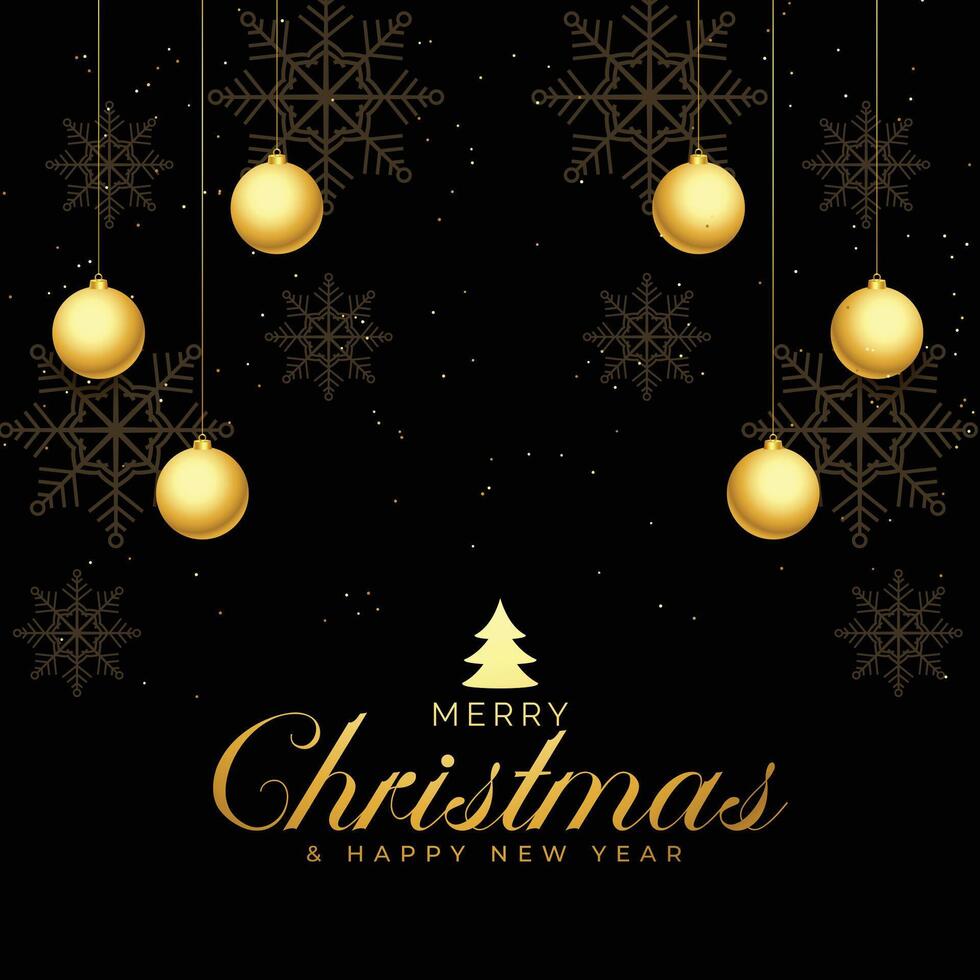 negro y dorado alegre Navidad saludo antecedentes diseño vector
