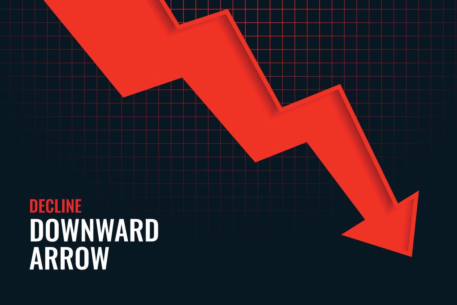 business decline downward arrow trend background design vector