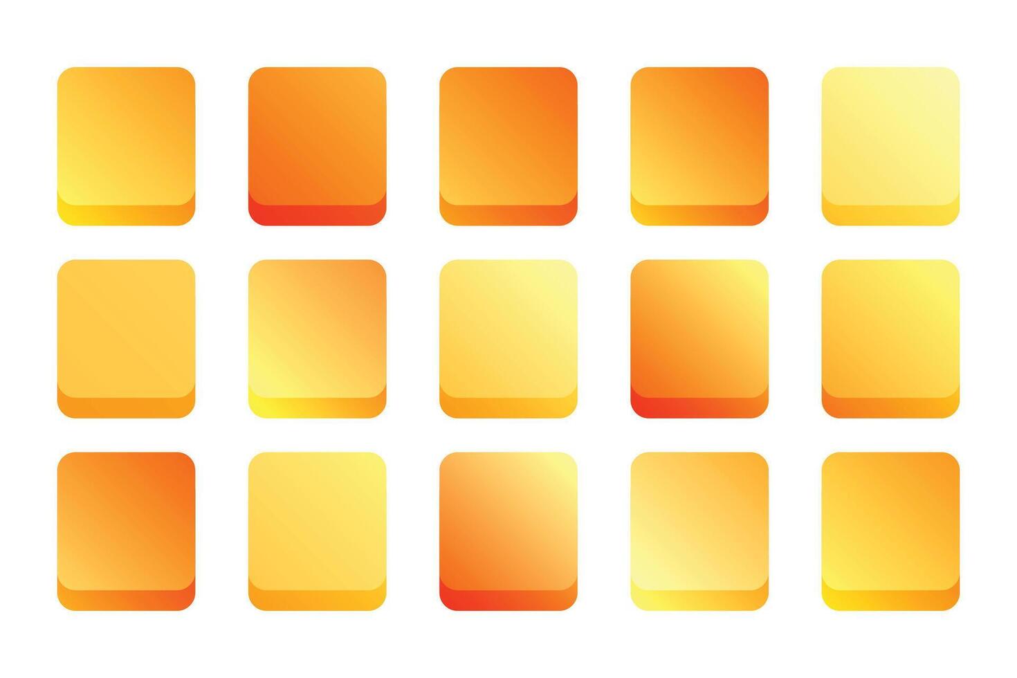 set of bright orange colors gradient vector