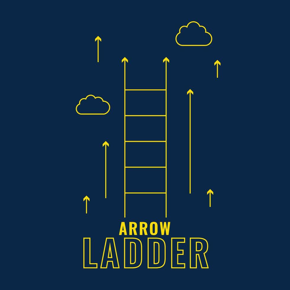 Success and progress concept with arrow ladder and cloud design vector illustration