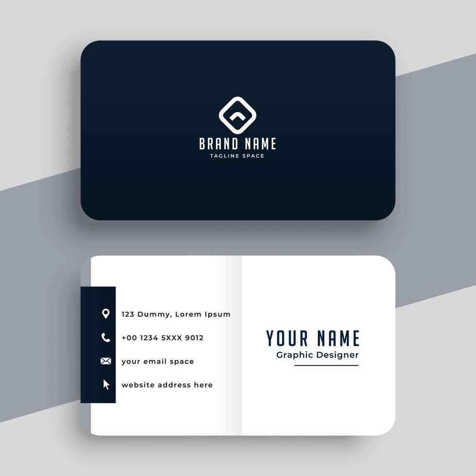 elegant simple black and white business card template vector