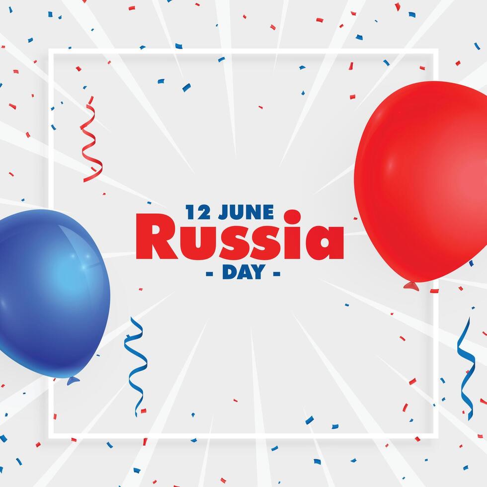 happy russia day 12th june celebration background design vector