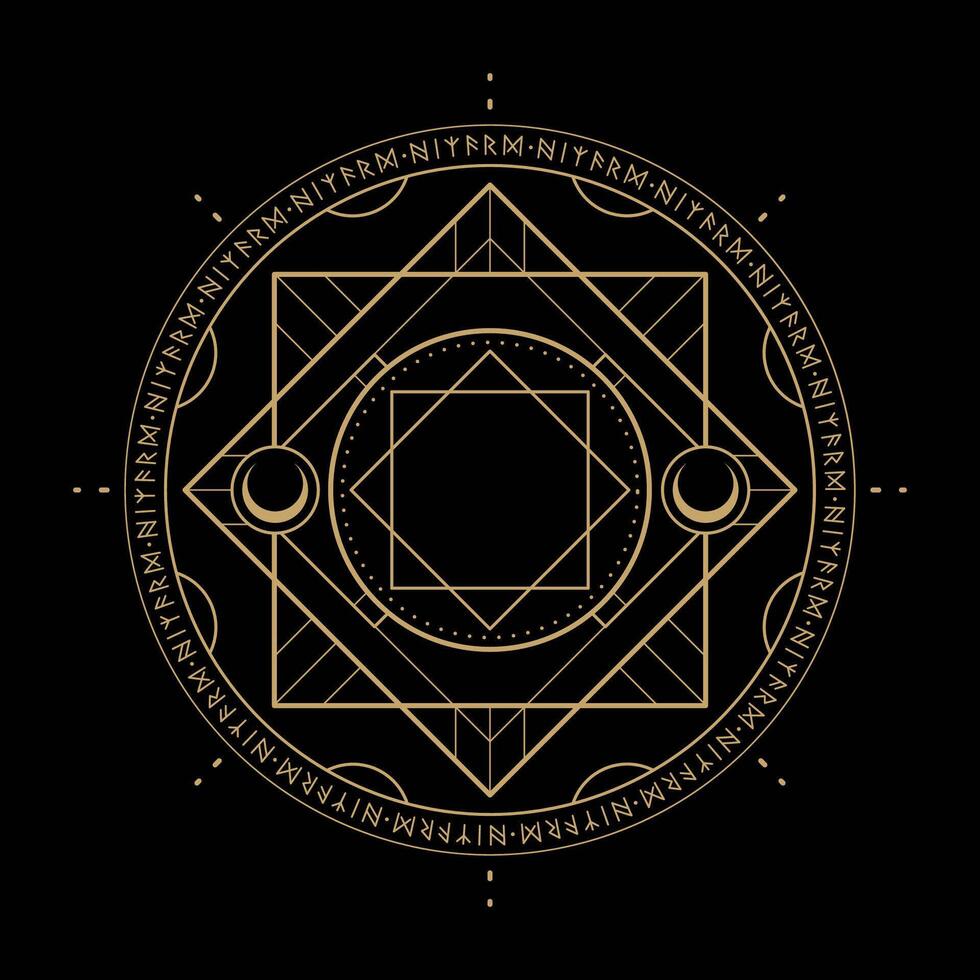 mysterious golden magical logo vector design