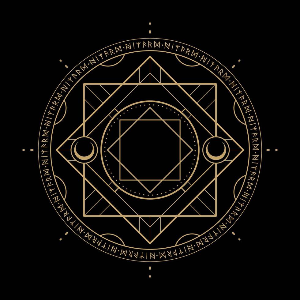 mysterious golden magical logo vector design