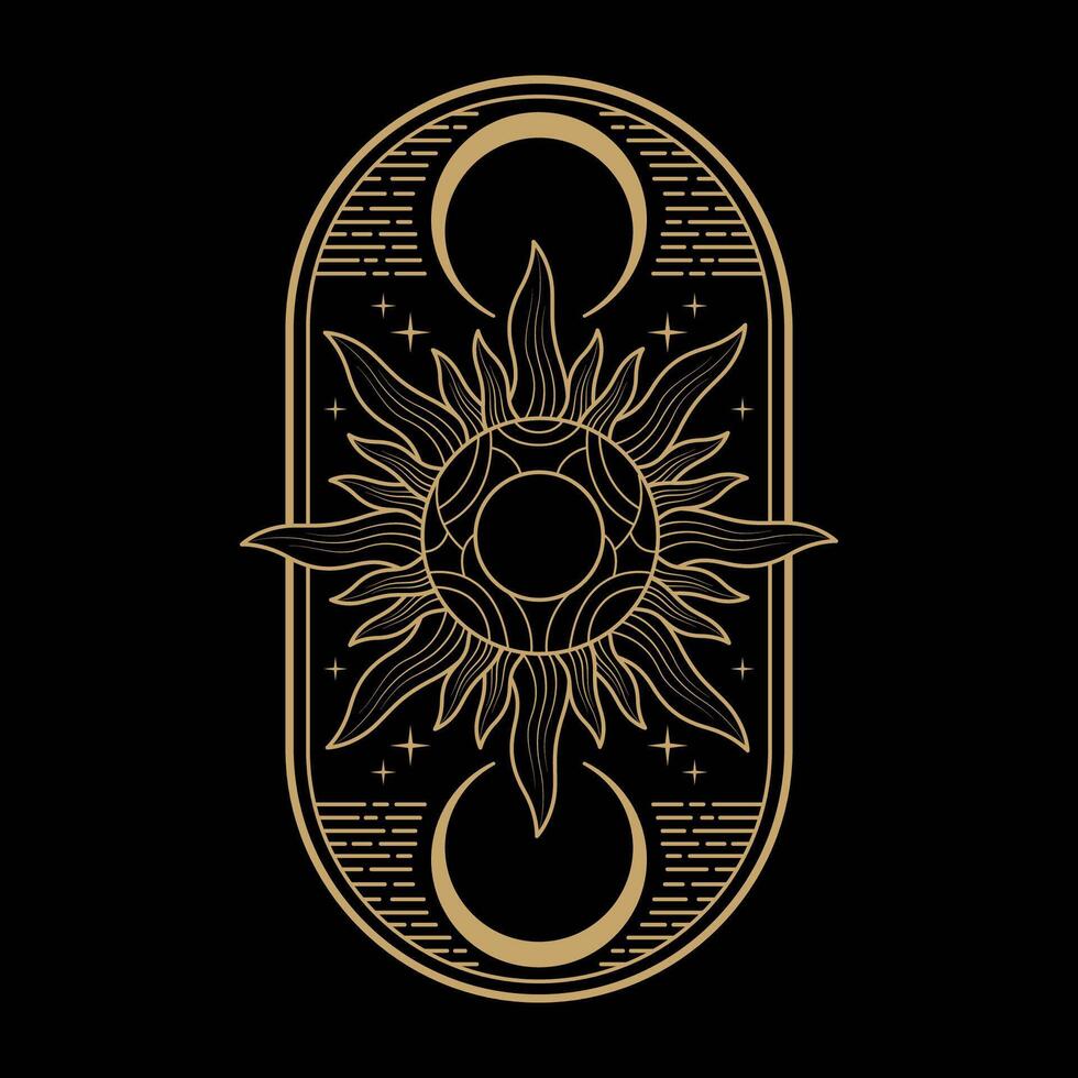 mysterious golden magical logo vector design