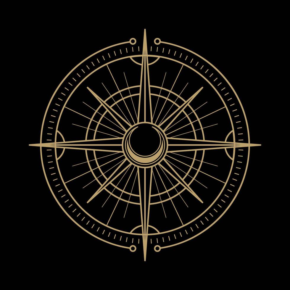 mysterious golden magical circle vector design