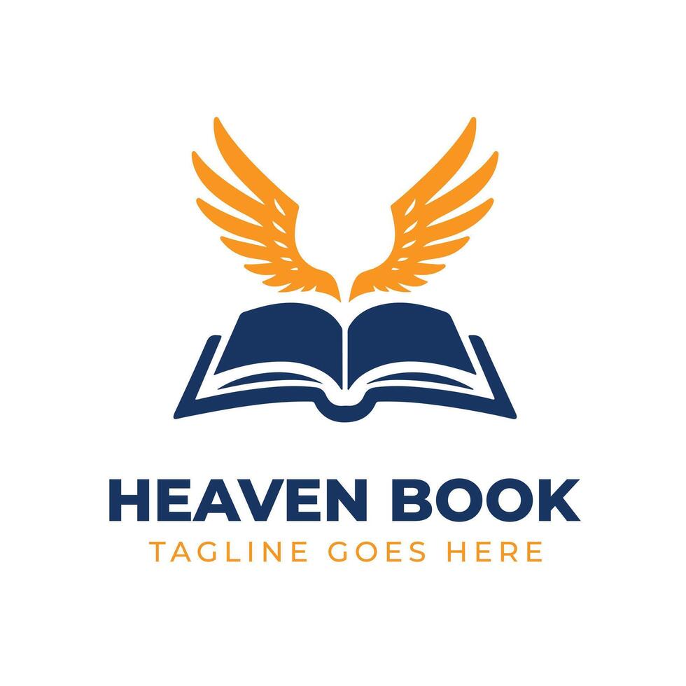 Education logo with book and wings vector