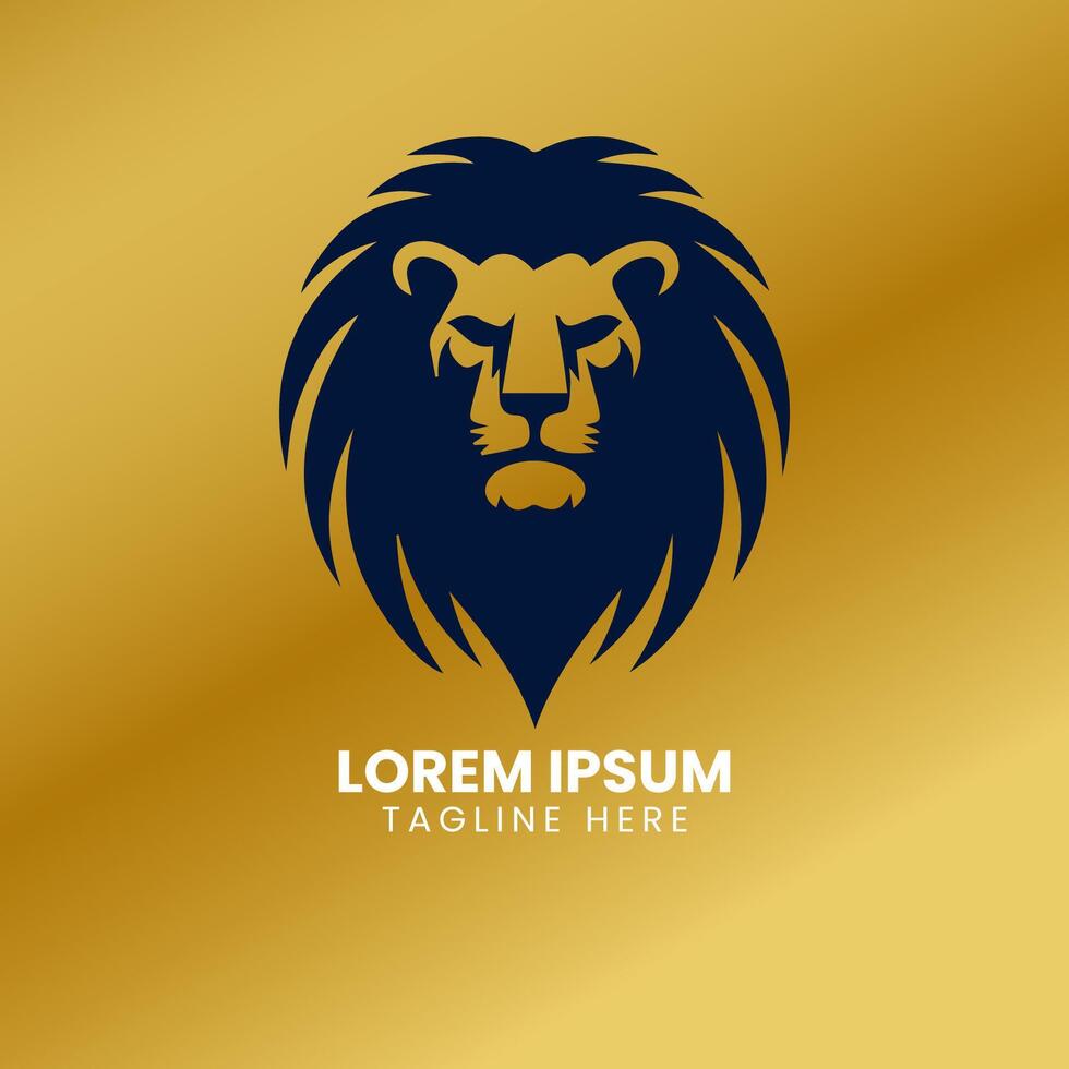 Lion Gold logo design vector template