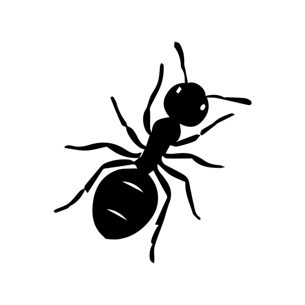 Silhouettes of ants. Free vector