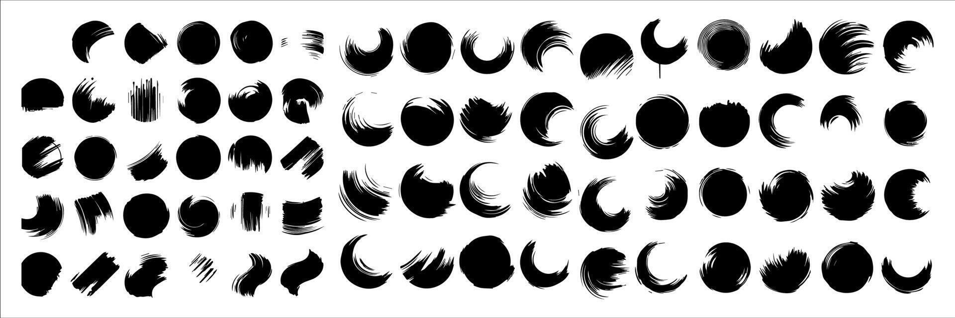 Vector set of grunge circle brush