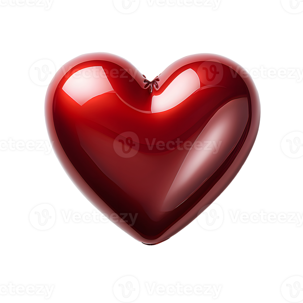 AI generated Red Heart Balloon Isolated on Transparent Background. Generative Ai png