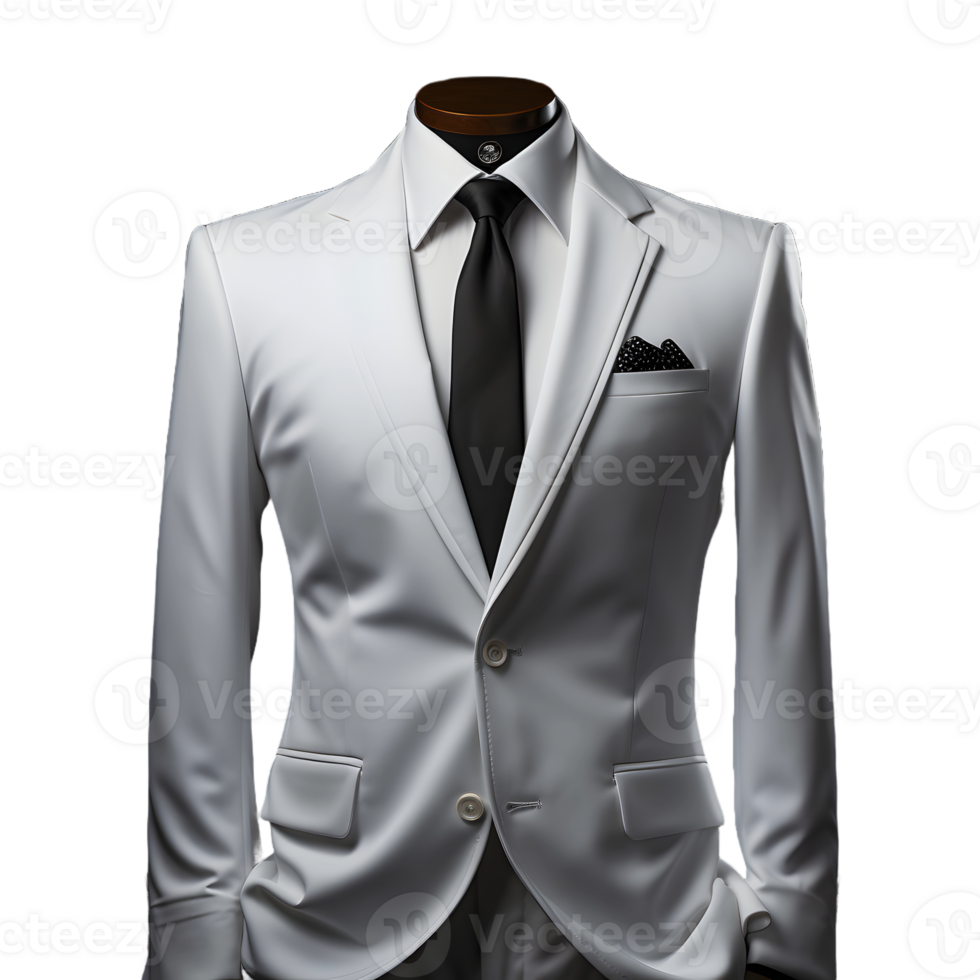 AI generated Elegant White Men's Formal Suit Isolated on Transparent Background. Generative Ai png