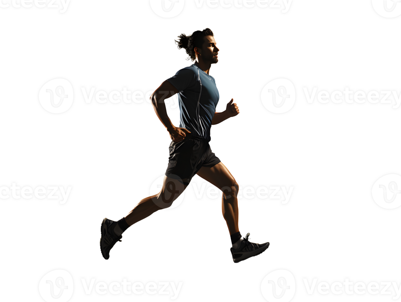 AI generated Fit Young Man Running Isolated on Transparent Background. Generative Ai png