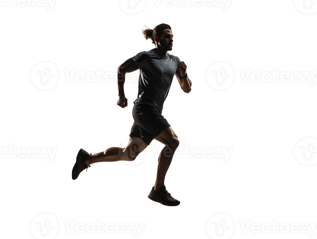 AI generated Fit Young Man Running Isolated on Transparent Background. Generative Ai png