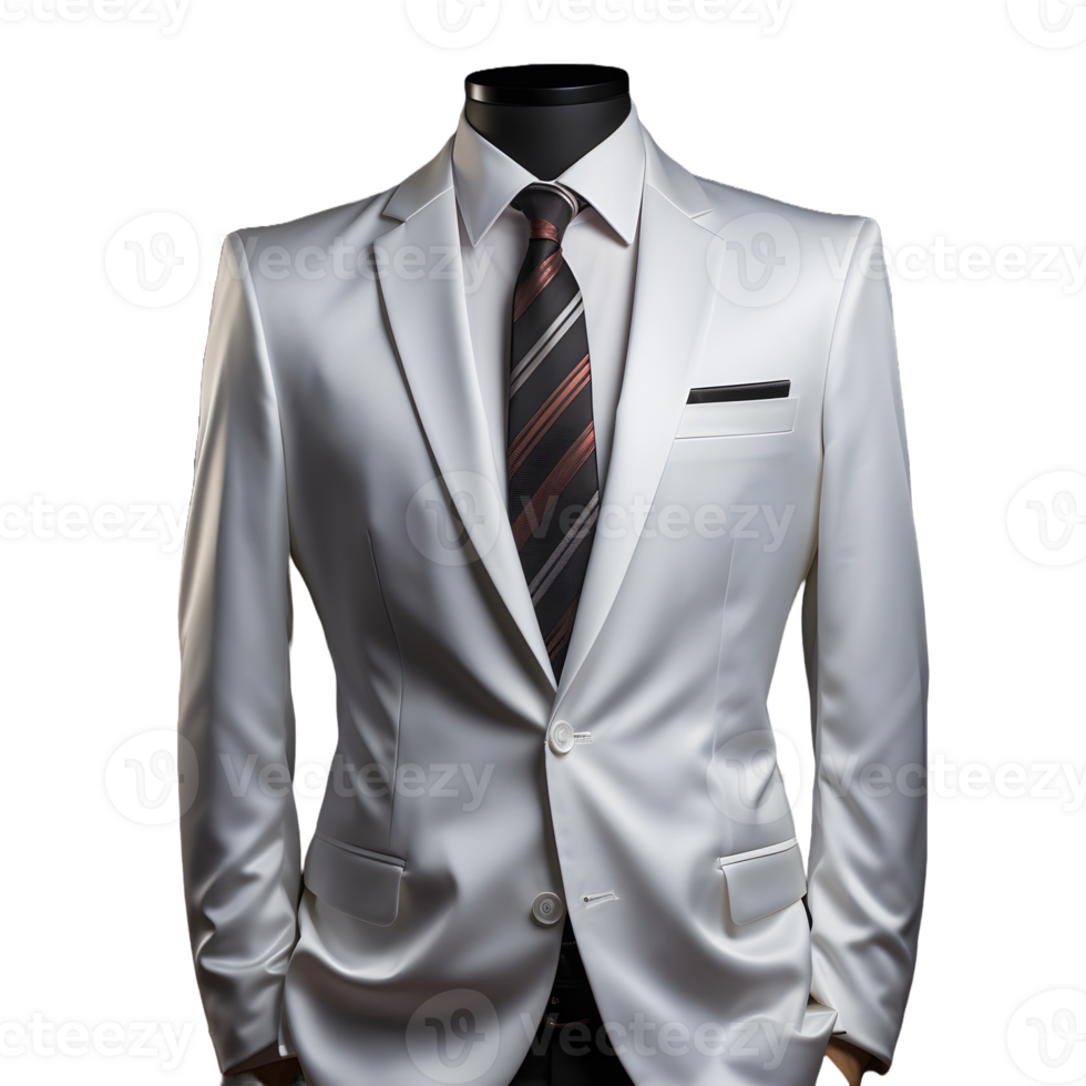 AI generated Elegant White Men's Formal Suit Isolated on Transparent Background. Generative Ai png