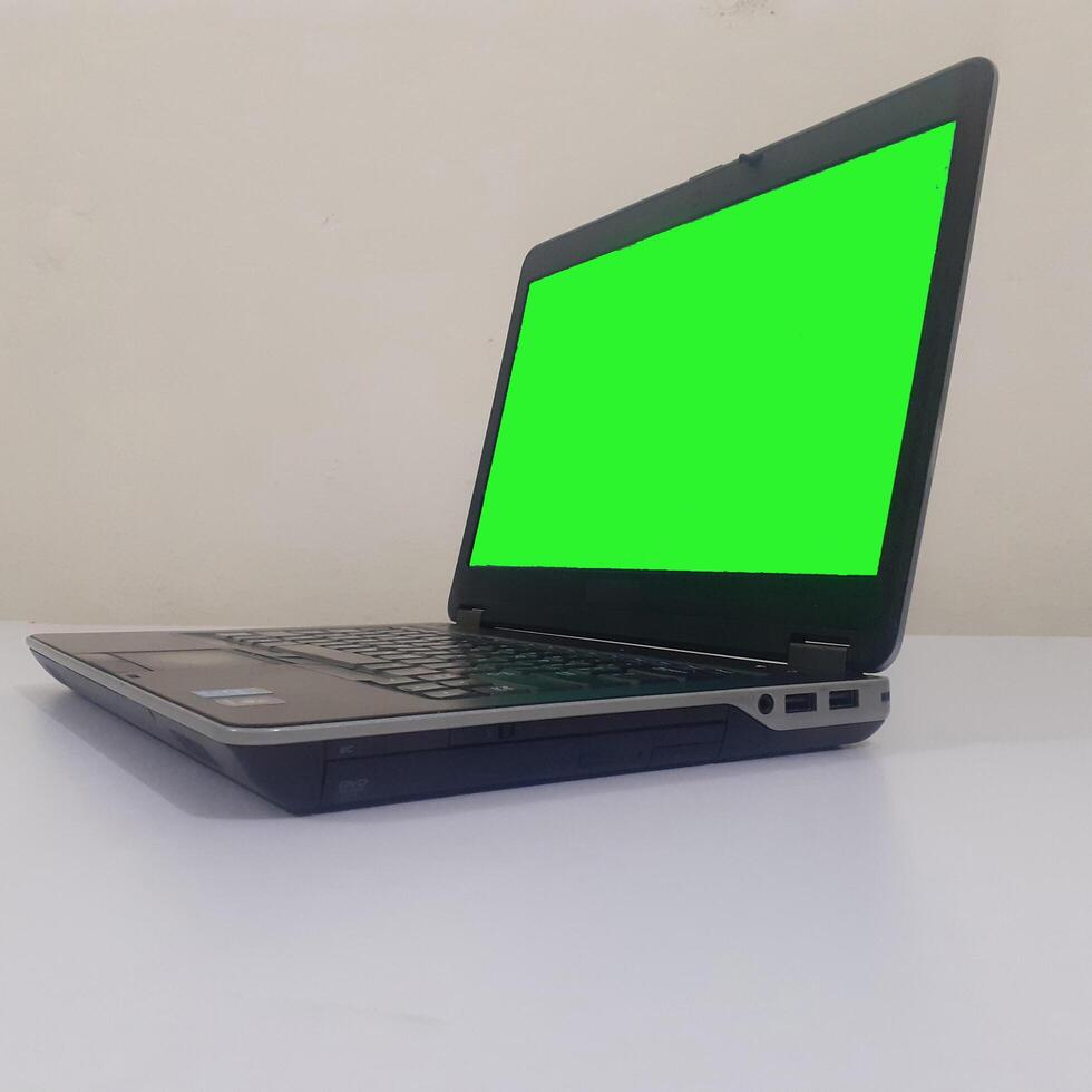 Green Screen Laptop - stock photo