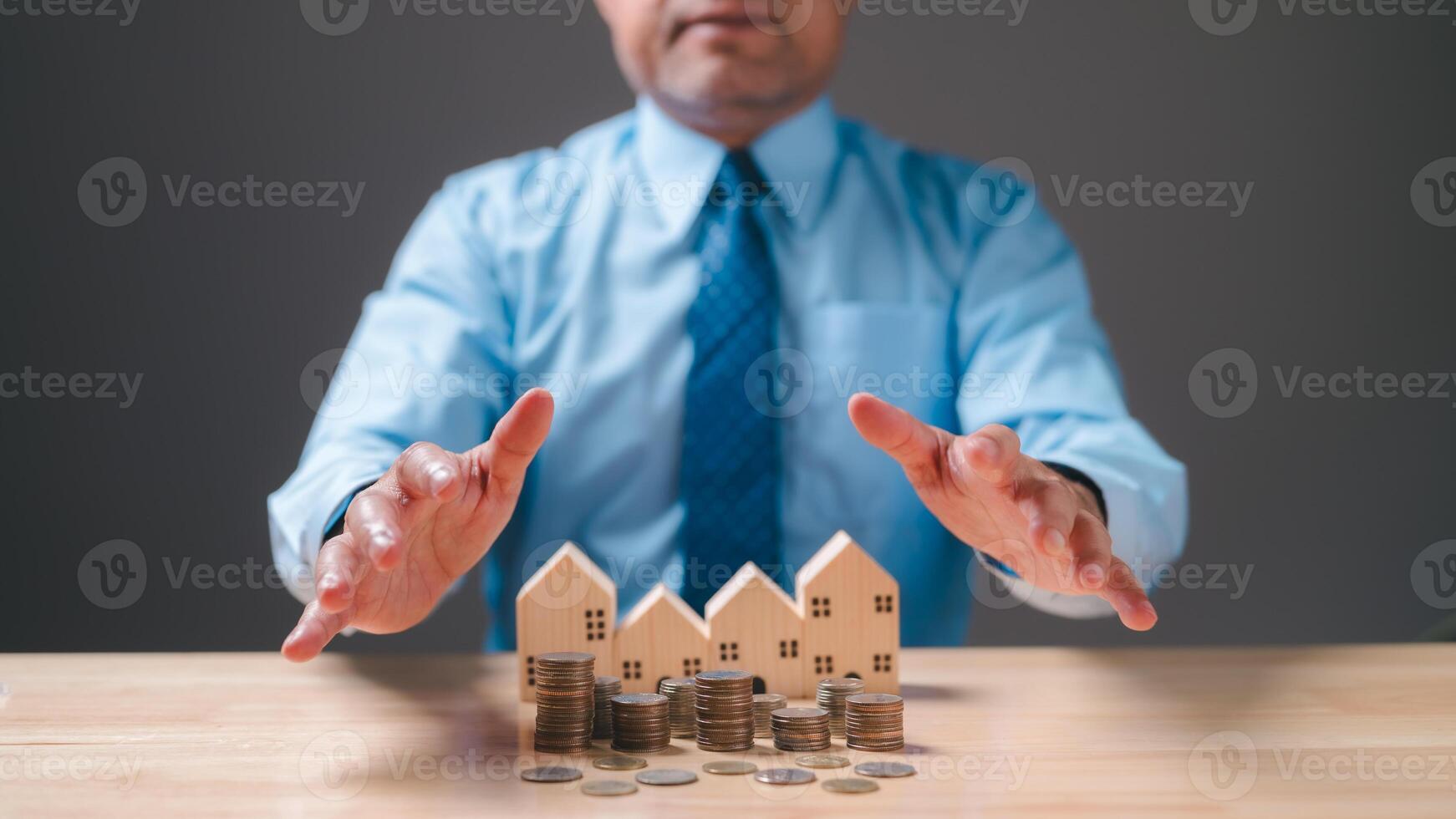 Savvy businessman masters risk management in business, skillfully navigating challenges and breaking barriers to maintain balance, ensuring success and protecting against potential pitfalls. photo