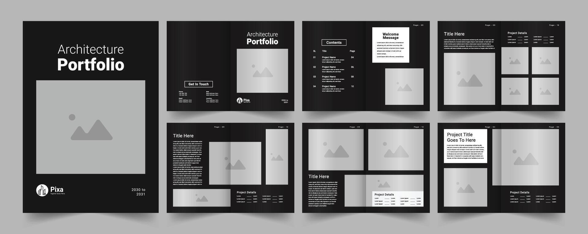 Architecture portfolio template or Portfolio template design vector