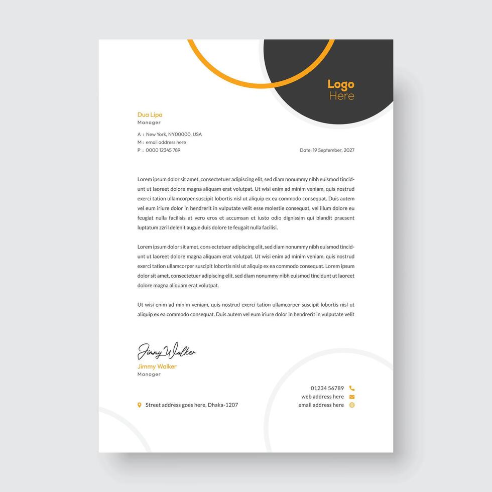 Professional corporate modern letterhead design, creative modern letter head design template vector