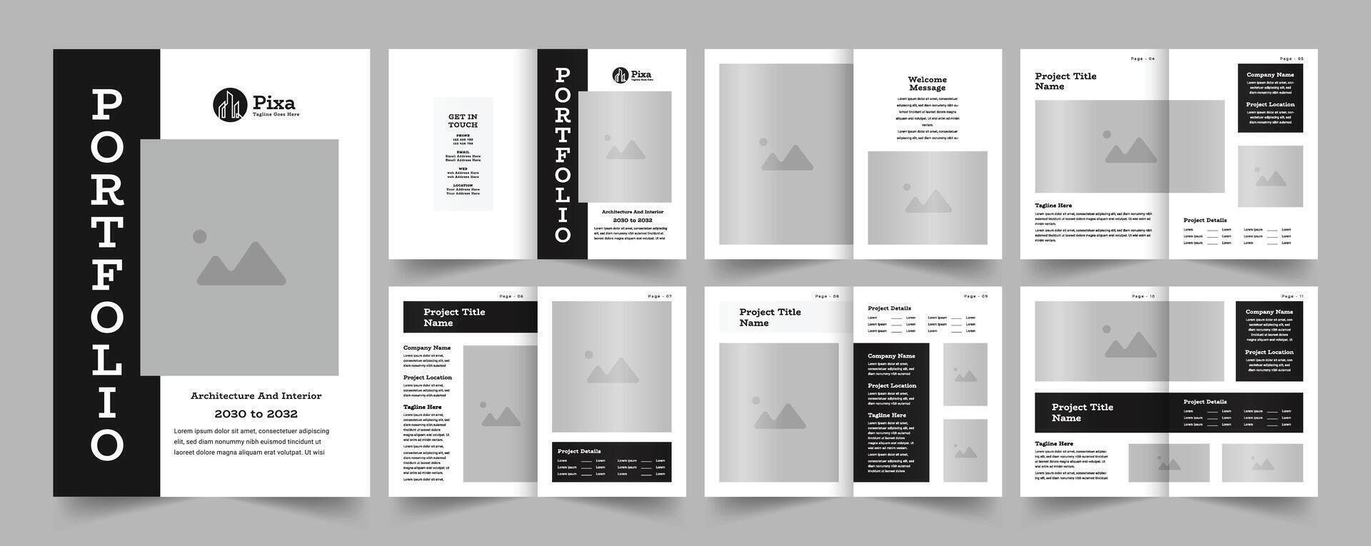 Architecture portfolio design or portfolio template vector