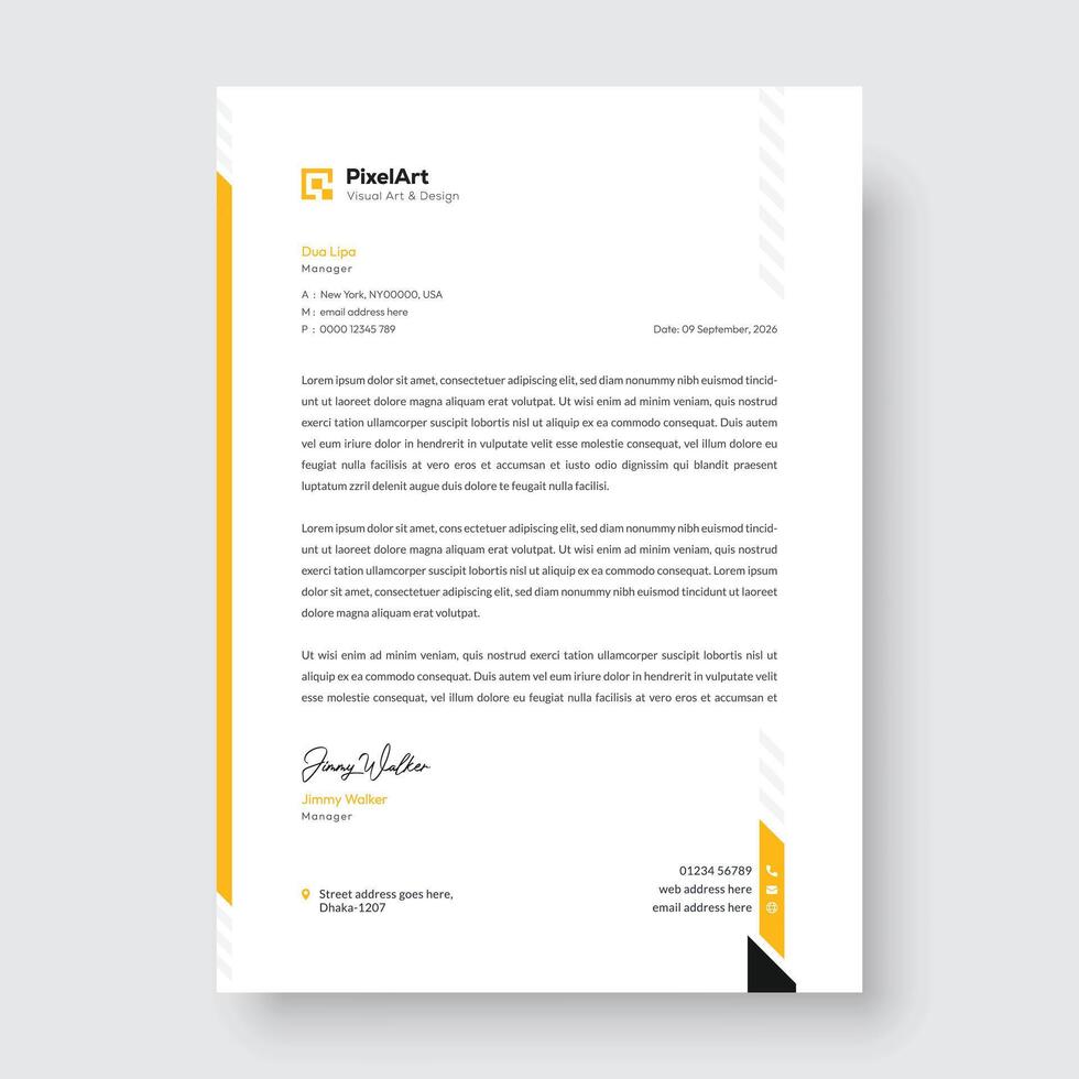 Professional corporate modern letterhead design, creative modern letter head design template vector